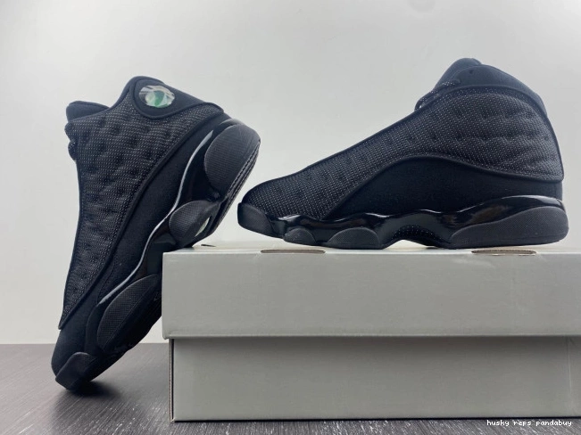 Rep Husky Air Black Retro Jordan Cat 13 414571-011 0820